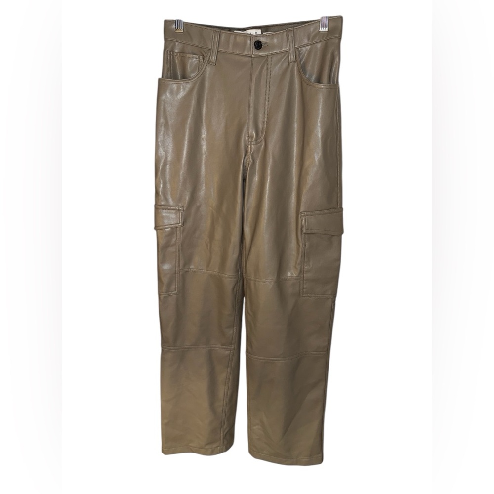 Abercrombie & Fitch Cargo Vegan Leather Curve Love 90s Relaxed High Rise Pants